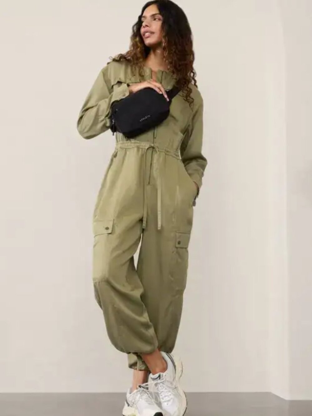 Athleta Celestial Utility Jumpsuit In Perennial Olive Green Women's Size S NEW